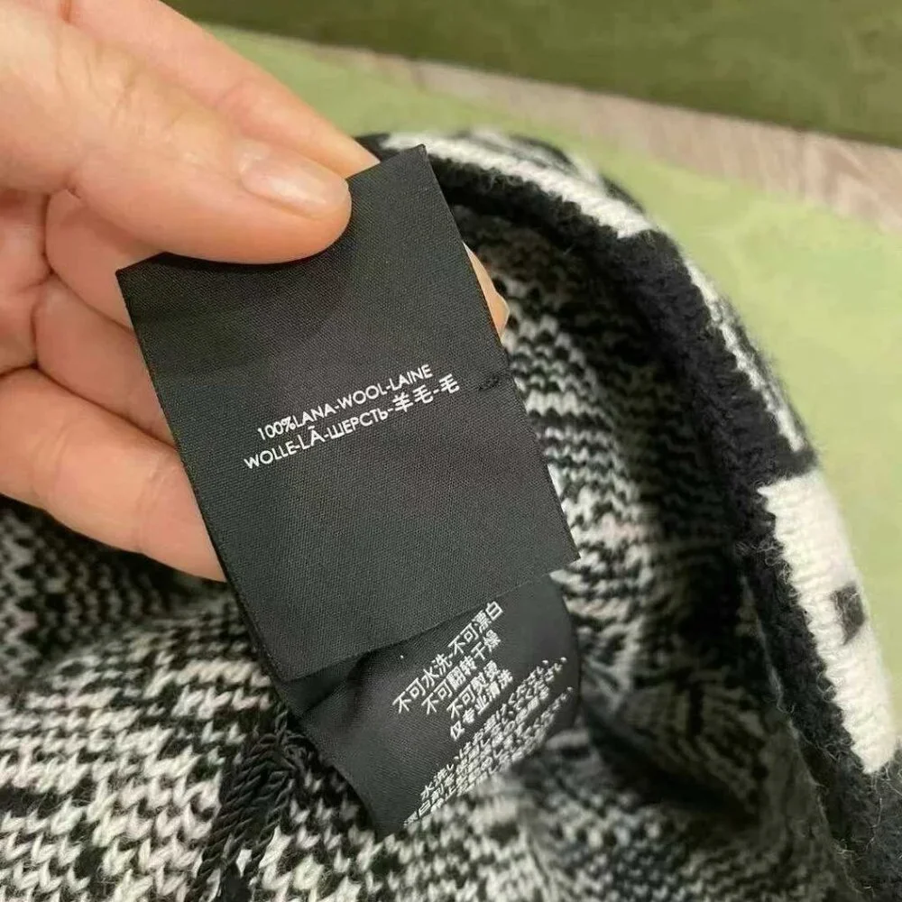 NWT Authentic Gucci Logo-Jacquard Wool Beanie - Black